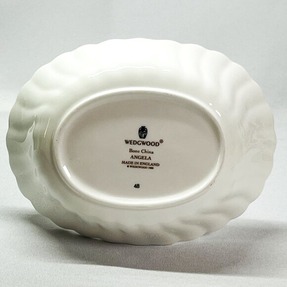 Wedgwood Porcelain Vintage Swirl Basket Angela Pink Purple Blue Floral 1980 - Picture 6 of 8